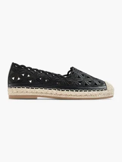 Instappers|Graceland Zwarte Espadrille Kant