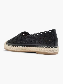 Instappers|Graceland Zwarte Espadrille Kant