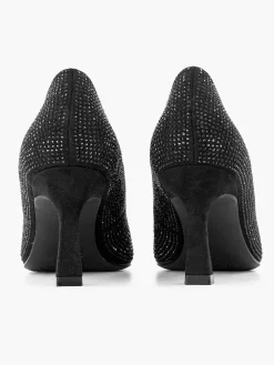 Hoge Hakken|Graceland Zwarte Glitter Pump Gesp