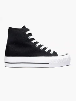 Sneakers|Graceland Zwarte Hoge Canvas Sneaker