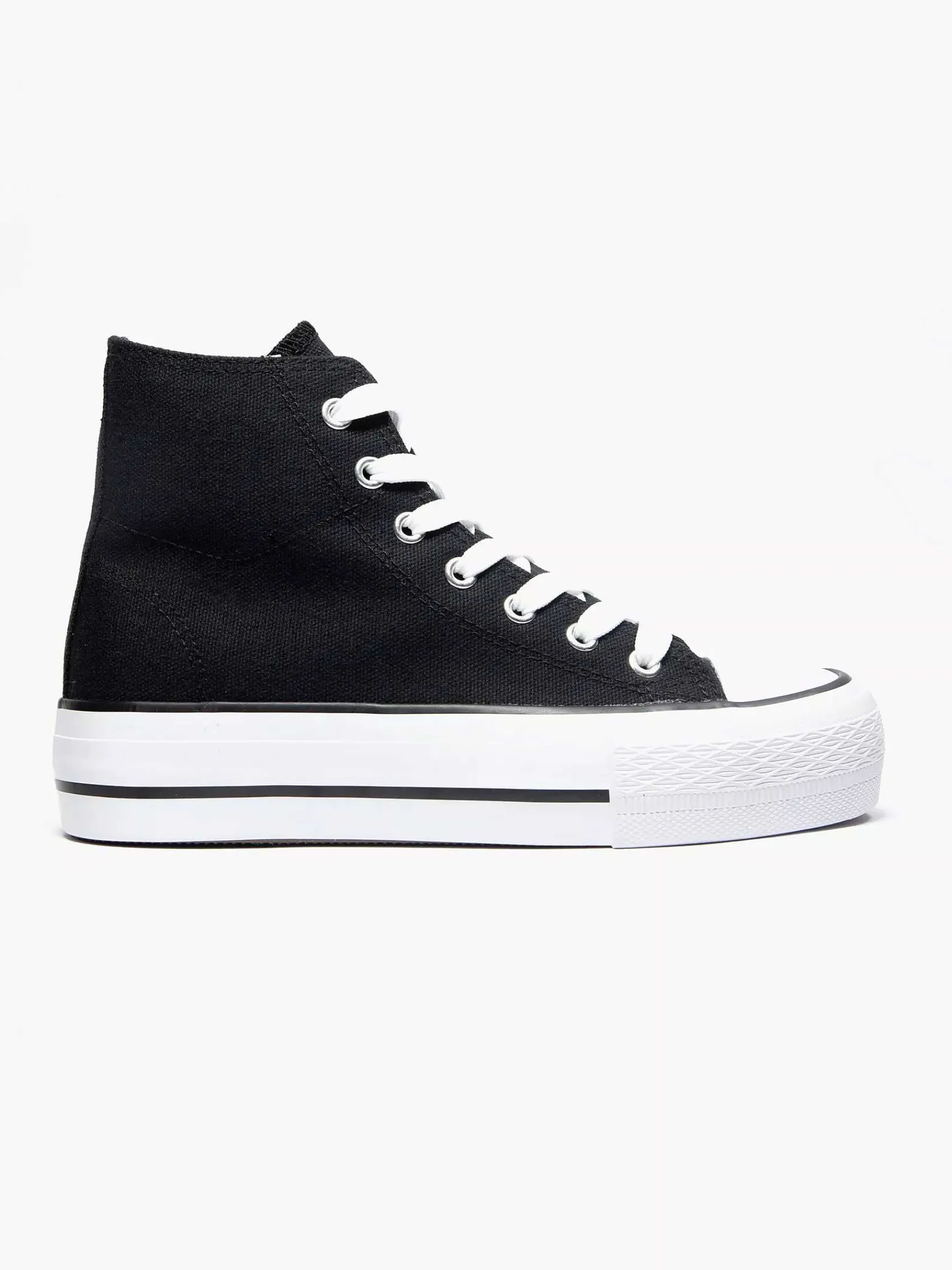 Sneakers|Graceland Zwarte Hoge Canvas Sneaker