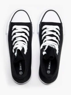 Sneakers|Graceland Zwarte Hoge Canvas Sneaker