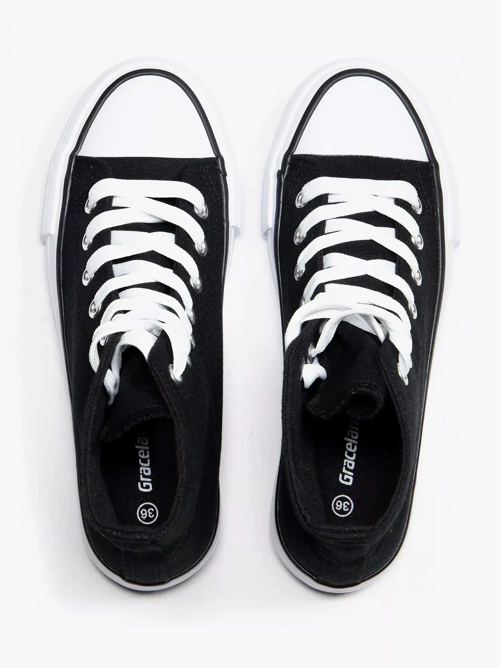 Sneakers|Graceland Zwarte Hoge Canvas Sneaker