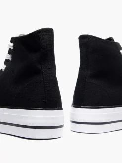 Sneakers|Graceland Zwarte Hoge Canvas Sneaker