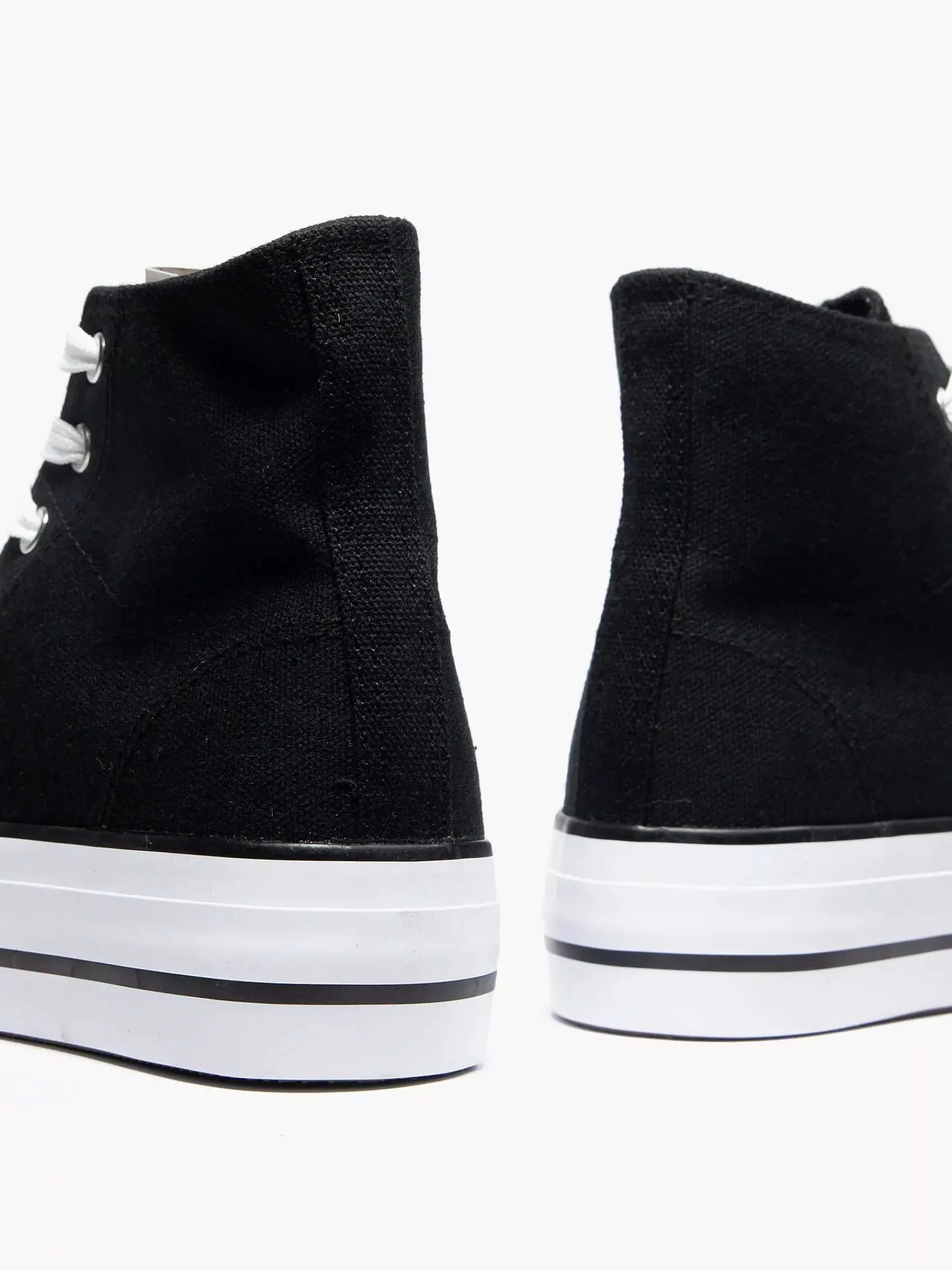 Sneakers|Graceland Zwarte Hoge Canvas Sneaker