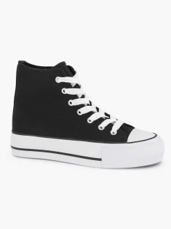 Sneakers|Graceland Zwarte Hoge Canvas Sneaker