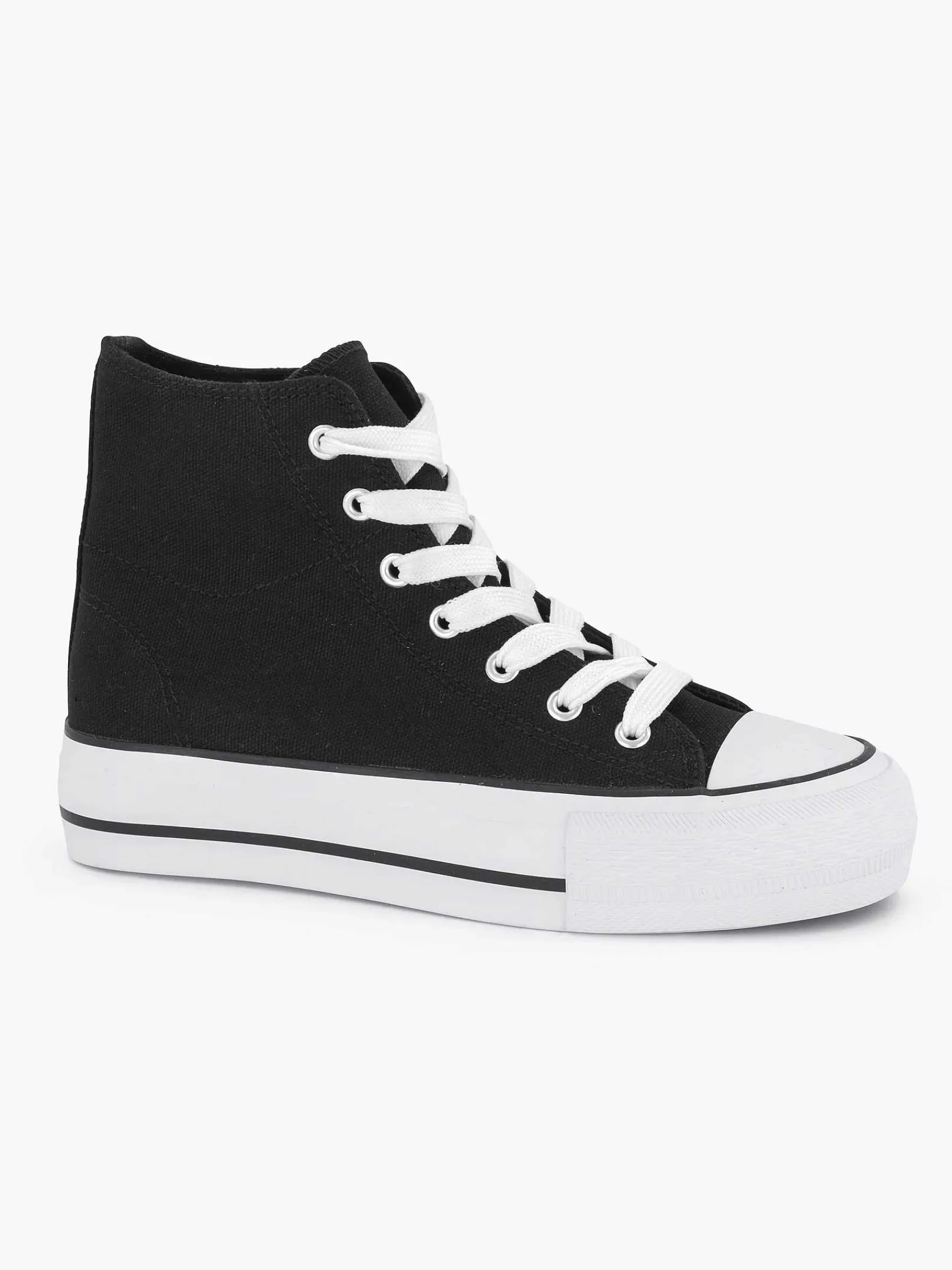 Sneakers|Graceland Zwarte Hoge Canvas Sneaker