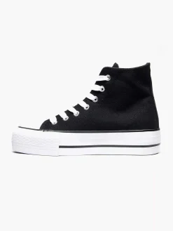 Sneakers|Graceland Zwarte Hoge Canvas Sneaker