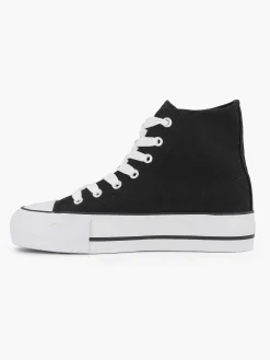 Sneakers|Graceland Zwarte Hoge Canvas Sneaker