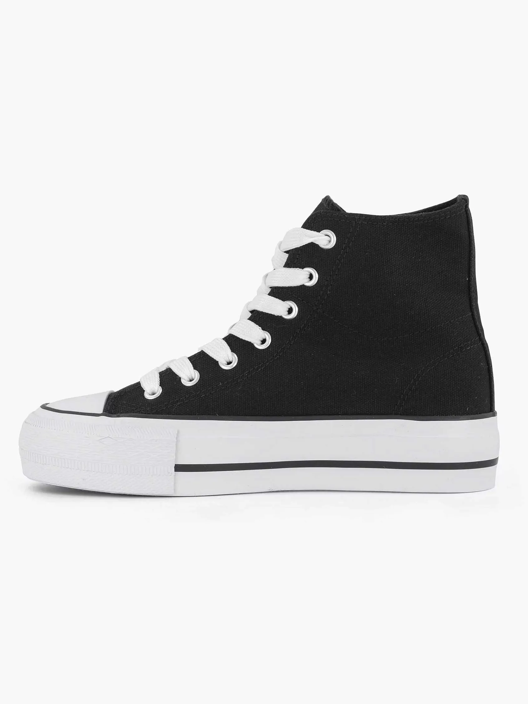 Sneakers|Graceland Zwarte Hoge Canvas Sneaker