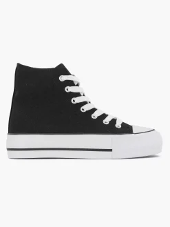Sneakers|Graceland Zwarte Hoge Canvas Sneaker