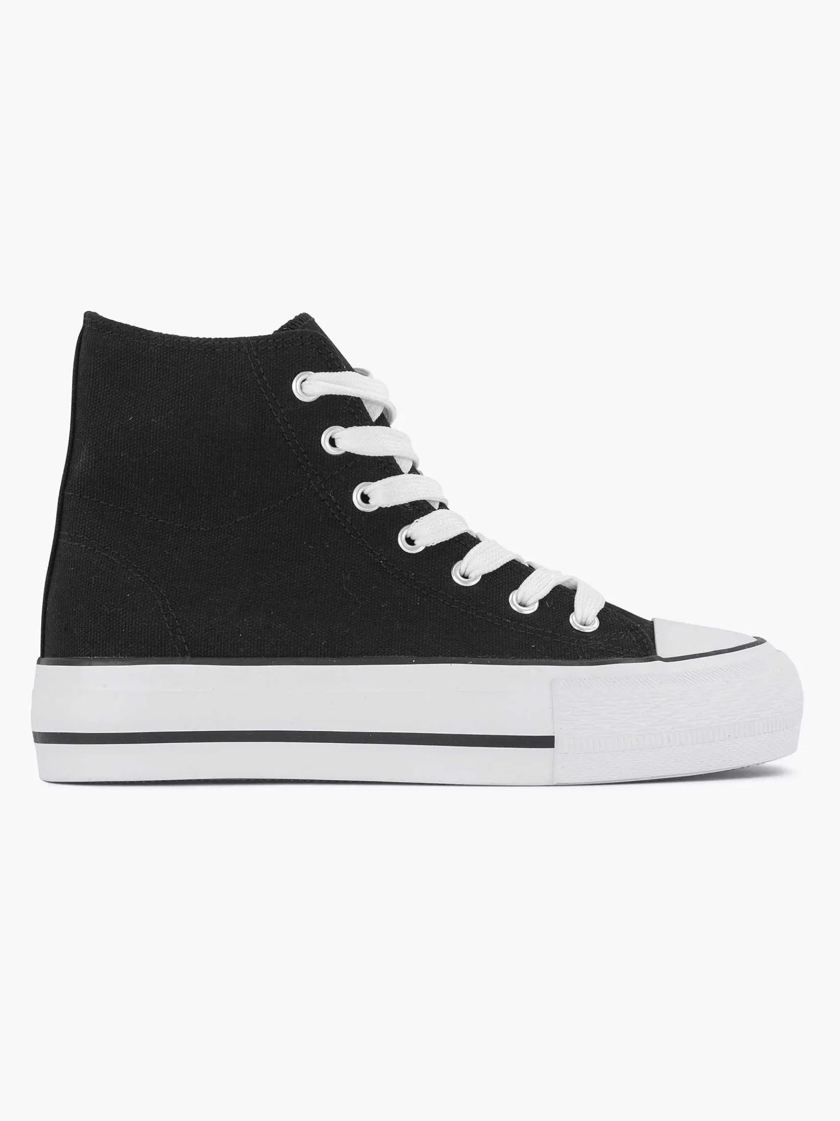 Sneakers|Graceland Zwarte Hoge Canvas Sneaker