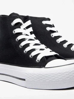 Sneakers|Graceland Zwarte Hoge Canvas Sneaker