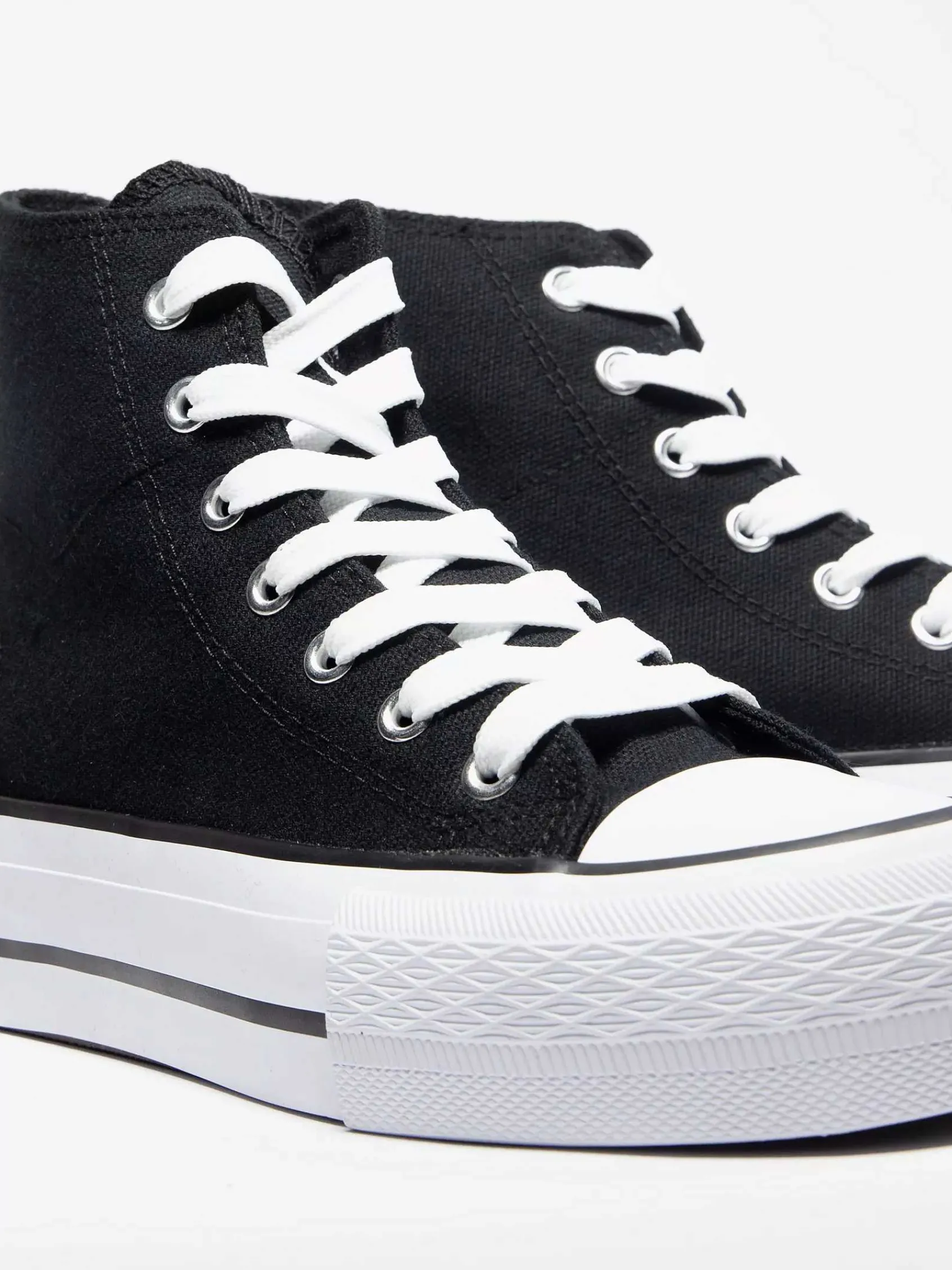 Sneakers|Graceland Zwarte Hoge Canvas Sneaker