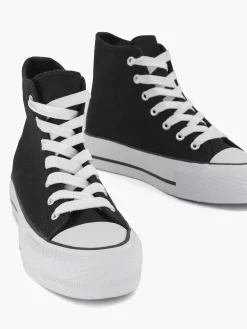 Sneakers|Graceland Zwarte Hoge Canvas Sneaker