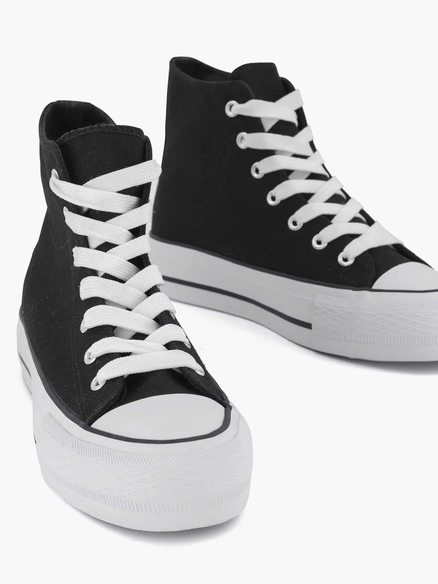 Sneakers|Graceland Zwarte Hoge Canvas Sneaker
