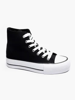 Sneakers|Graceland Zwarte Hoge Canvas Sneaker