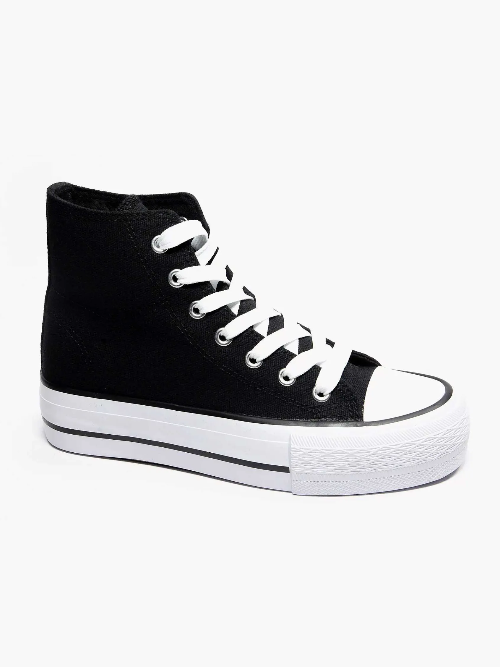 Sneakers|Graceland Zwarte Hoge Canvas Sneaker