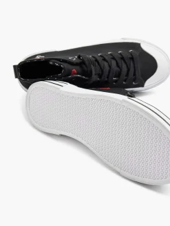 Sneakers|Graceland Zwarte Hoge Canvas Sneaker Hartje