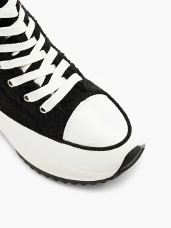 Sneakers|Oxmox Zwarte Hoge Platform Sneaker Teddy