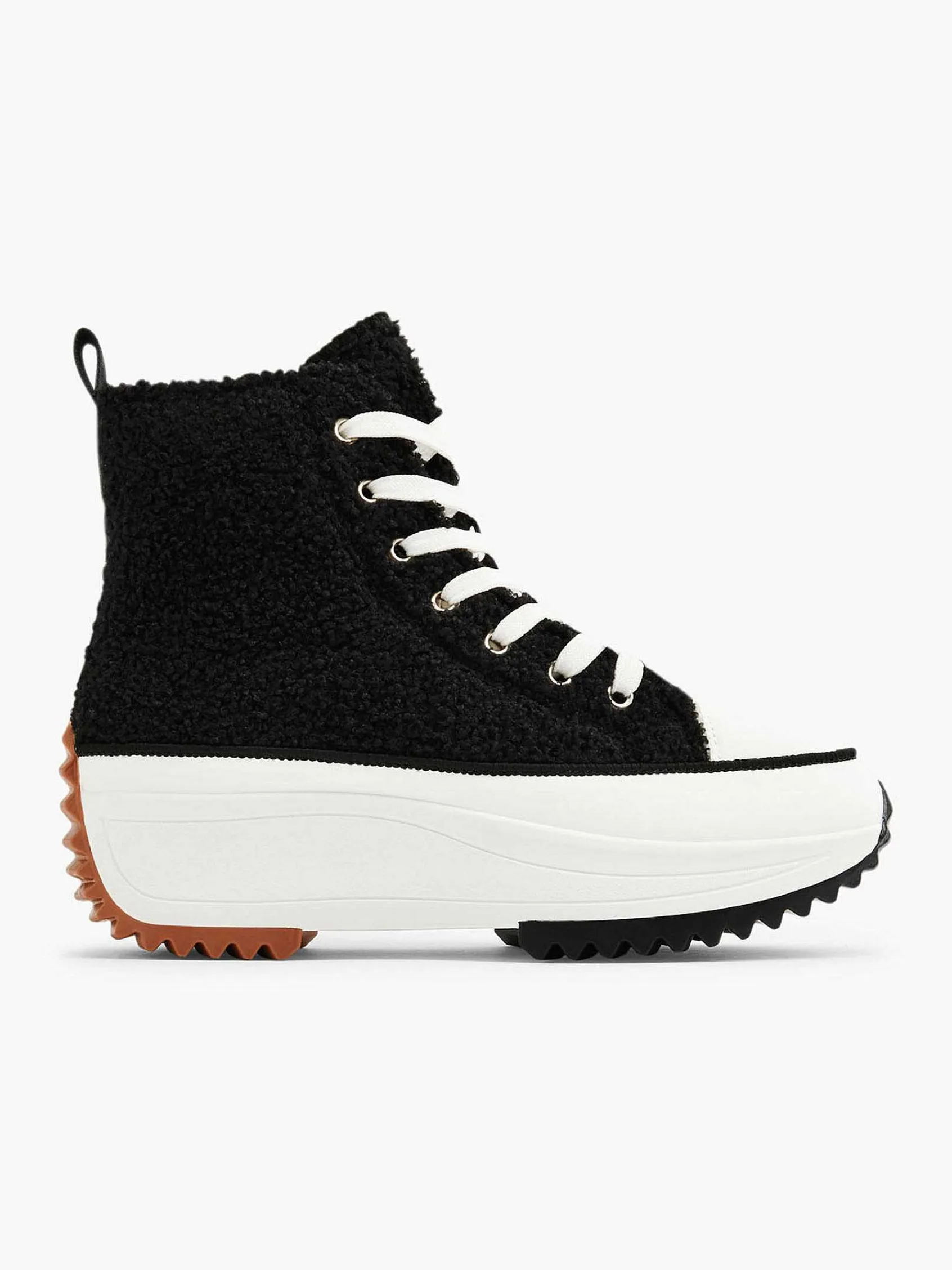 Sneakers|Oxmox Zwarte Hoge Platform Sneaker Teddy