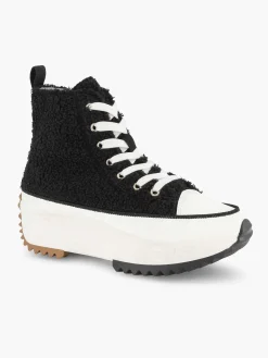 Sneakers|Oxmox Zwarte Hoge Platform Sneaker Teddy