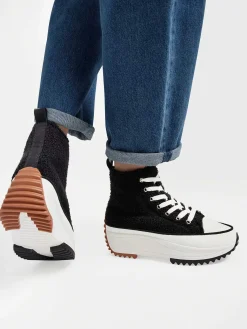 Sneakers|Oxmox Zwarte Hoge Platform Sneaker Teddy