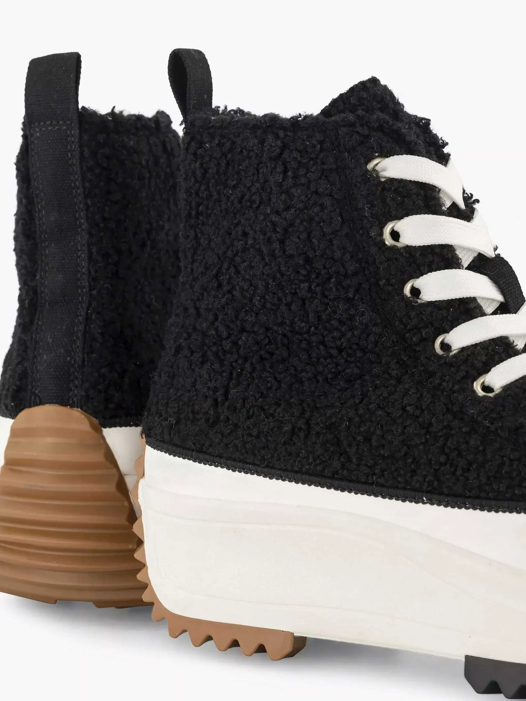 Sneakers|Oxmox Zwarte Hoge Platform Sneaker Teddy