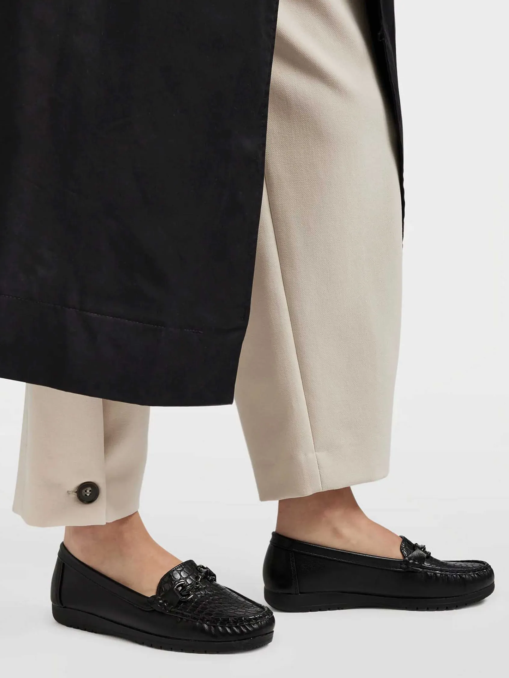 Comfort Schoenen|Easy Street Zwarte Instapper