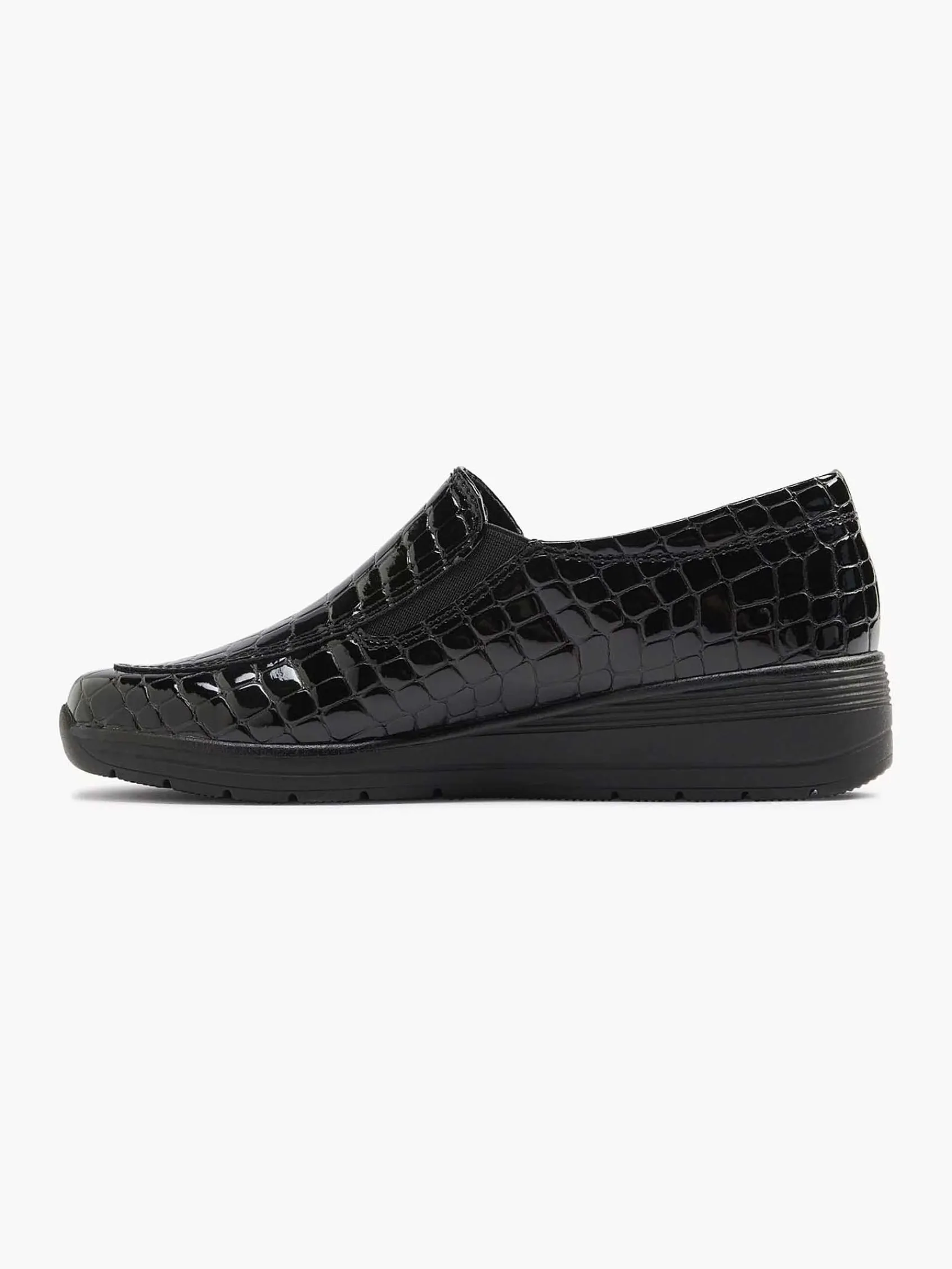 Comfort Schoenen|Easy Street Zwarte Instapper Lak