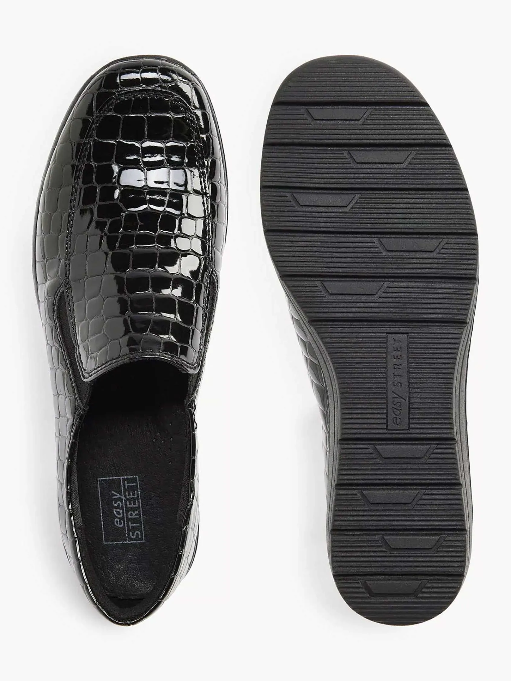 Comfort Schoenen|Easy Street Zwarte Instapper Lak