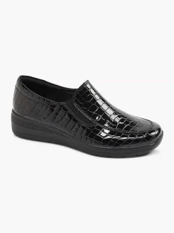 Comfort Schoenen|Easy Street Zwarte Instapper Lak