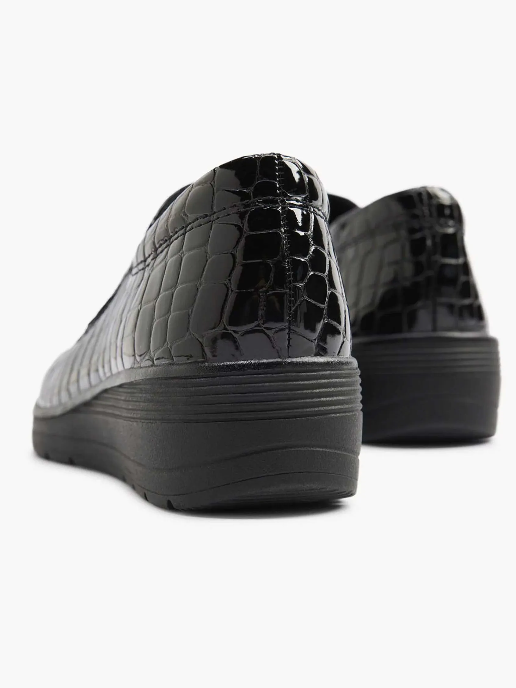 Comfort Schoenen|Easy Street Zwarte Instapper Lak