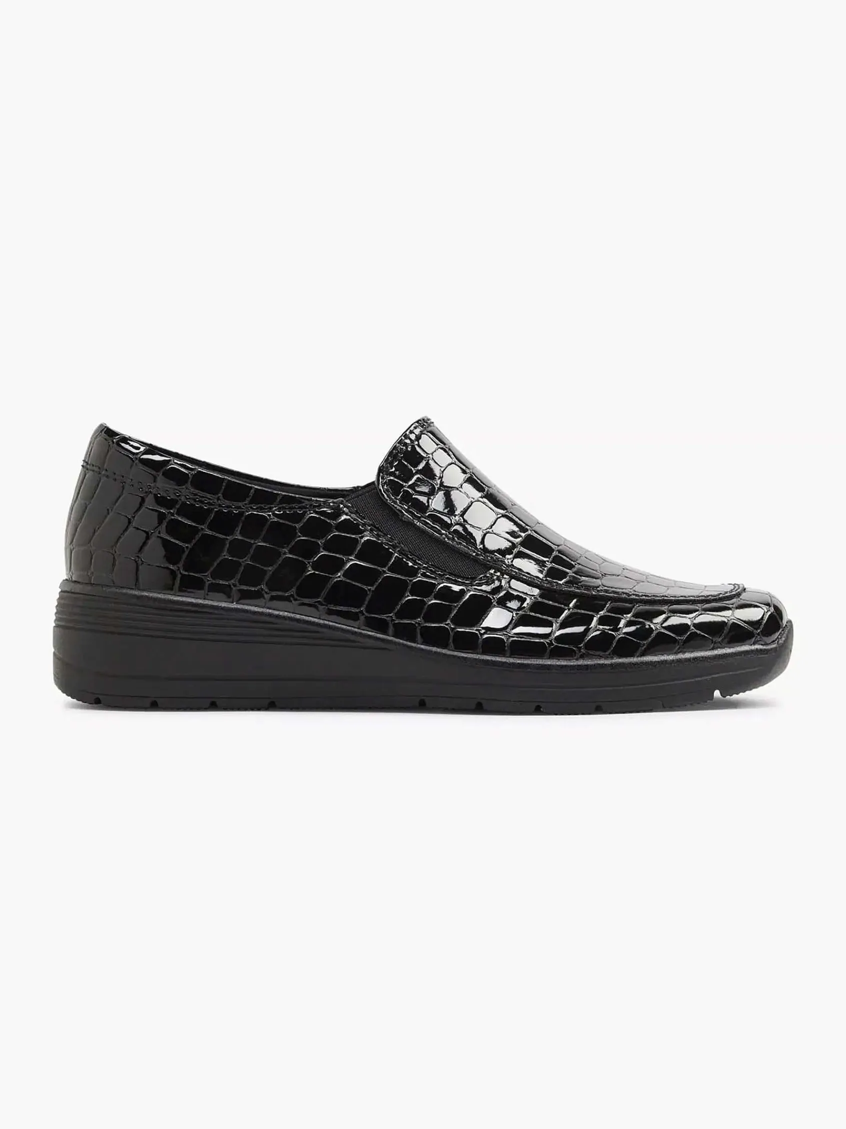 Comfort Schoenen|Easy Street Zwarte Instapper Lak
