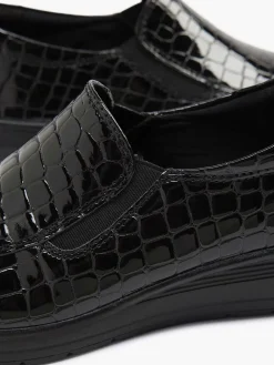 Comfort Schoenen|Easy Street Zwarte Instapper Lak