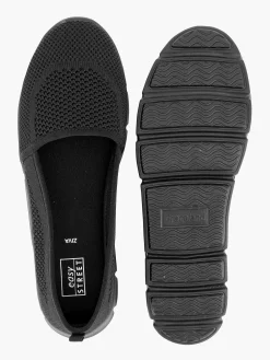 Comfort Schoenen|Easy Street Zwarte Instapper Memory Foam