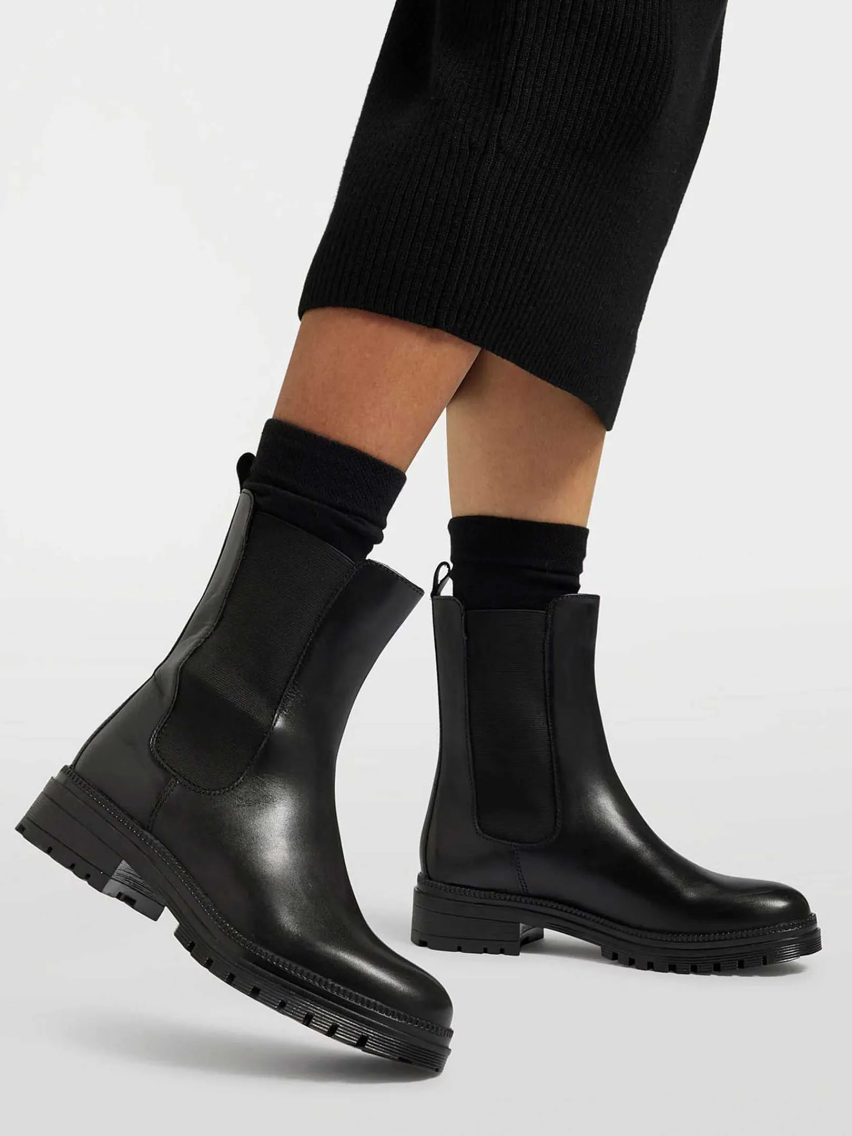Enkellaarzen & Boots|5th Avenue Zwarte Leren Chelsea Boot
