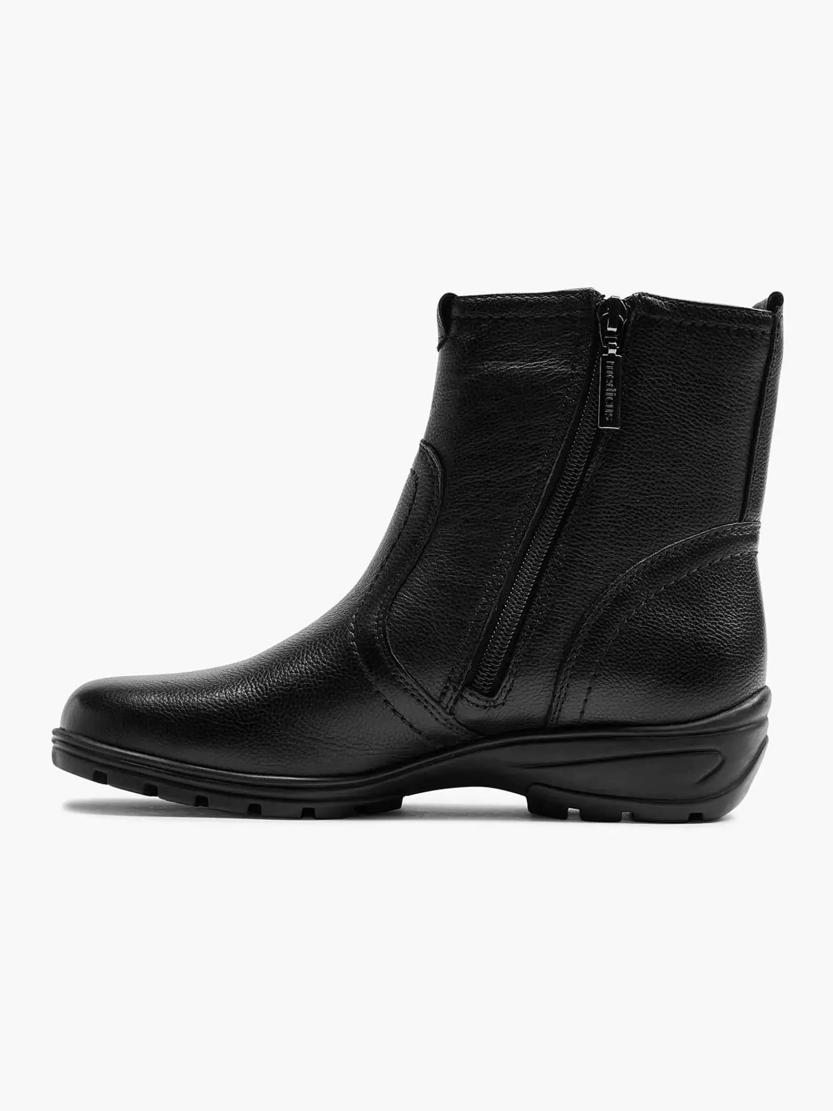 Comfort Schoenen|Medicus Zwarte Leren Comfort Enkelboot