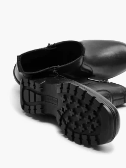 Comfort Schoenen|Medicus Zwarte Leren Comfort Enkelboot