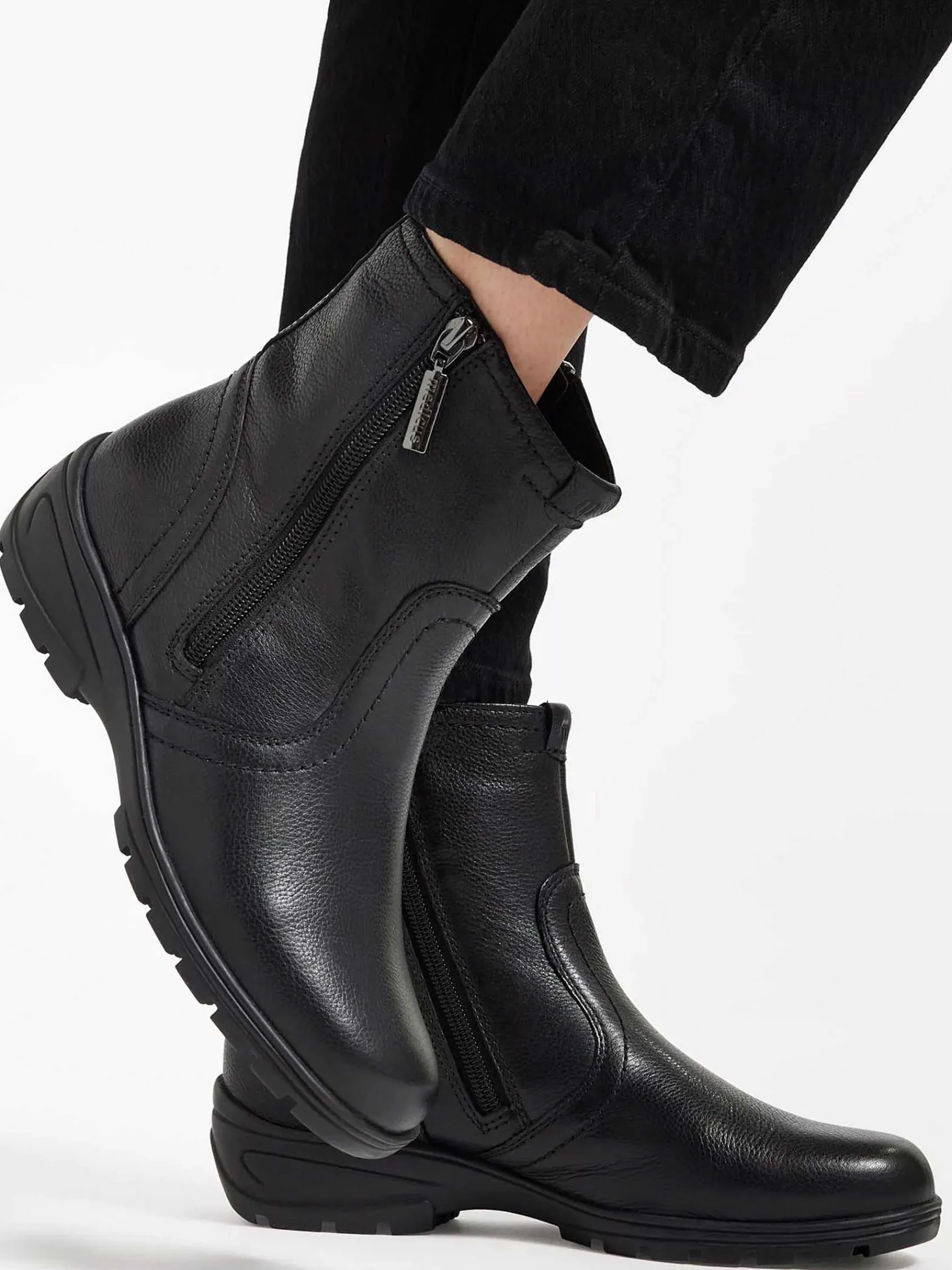 Comfort Schoenen|Medicus Zwarte Leren Comfort Enkelboot