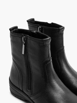 Comfort Schoenen|Medicus Zwarte Leren Comfort Enkelboot