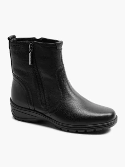 Comfort Schoenen|Medicus Zwarte Leren Comfort Enkelboot