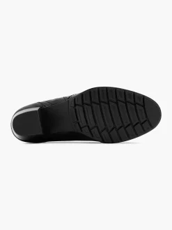 Comfort Schoenen|Medicus Zwarte Leren Comfort Enkellaars Hak