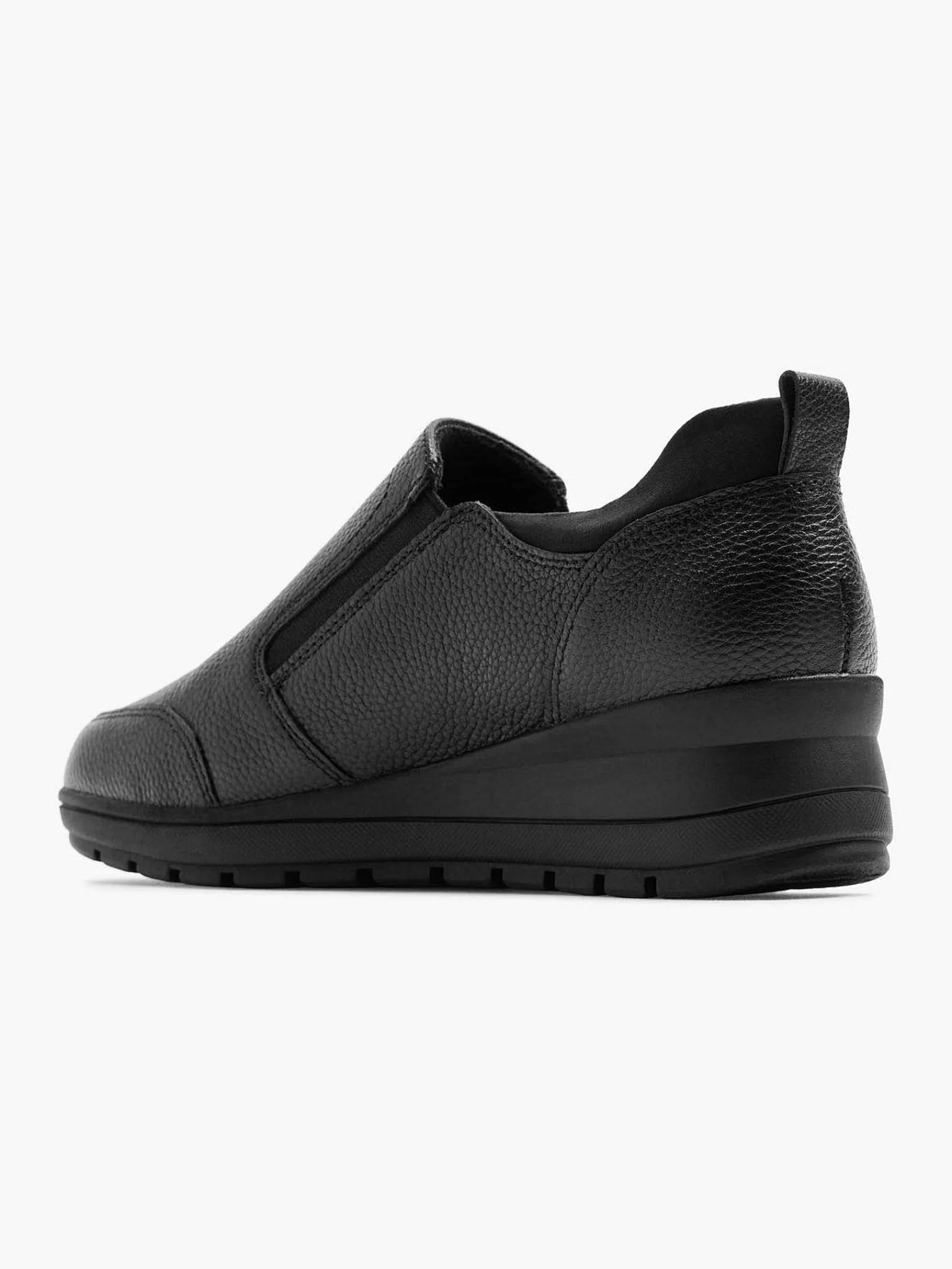 Comfort Schoenen|Medicus Zwarte Leren Comfort Instapper
