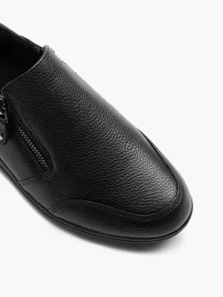 Comfort Schoenen|Medicus Zwarte Leren Comfort Instapper