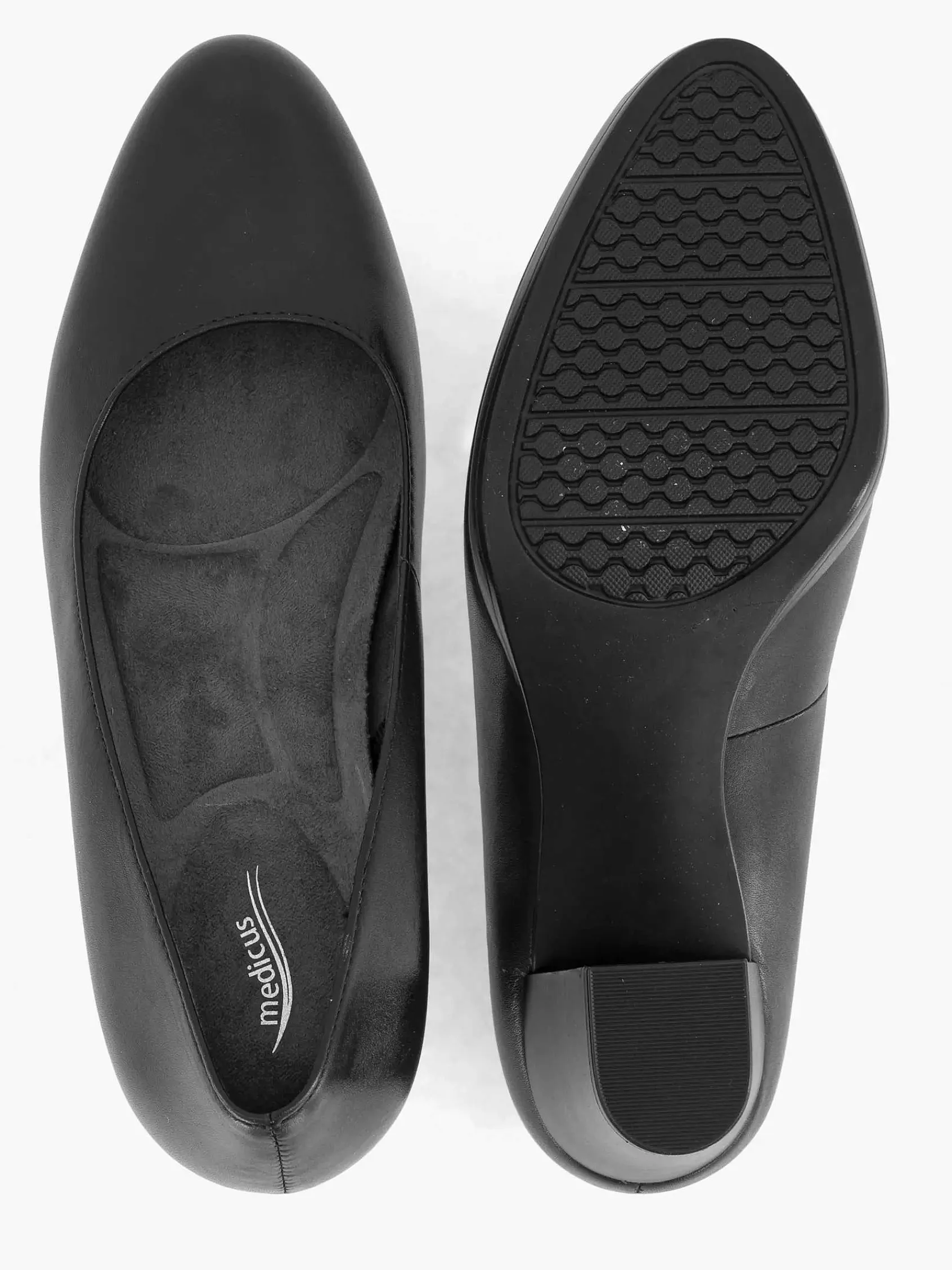 Comfort Schoenen|Medicus Zwarte Leren Comfort Pump