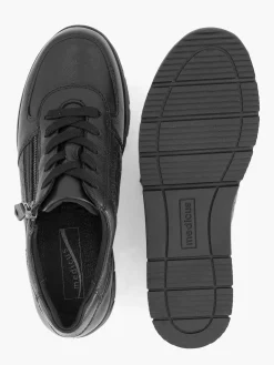 Comfort Schoenen|Medicus Zwarte Leren Comfort Sneaker