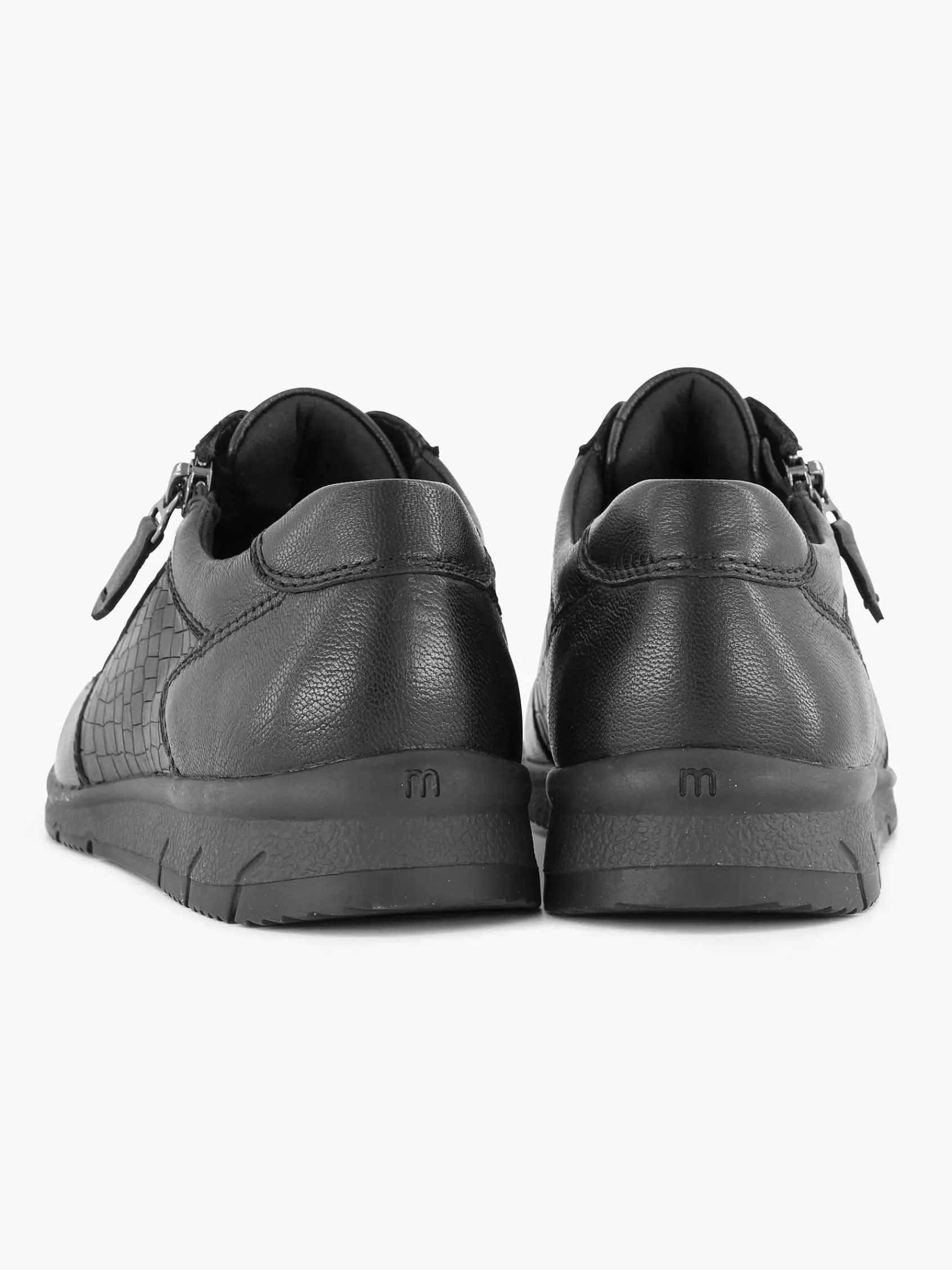 Comfort Schoenen|Medicus Zwarte Leren Comfort Sneaker