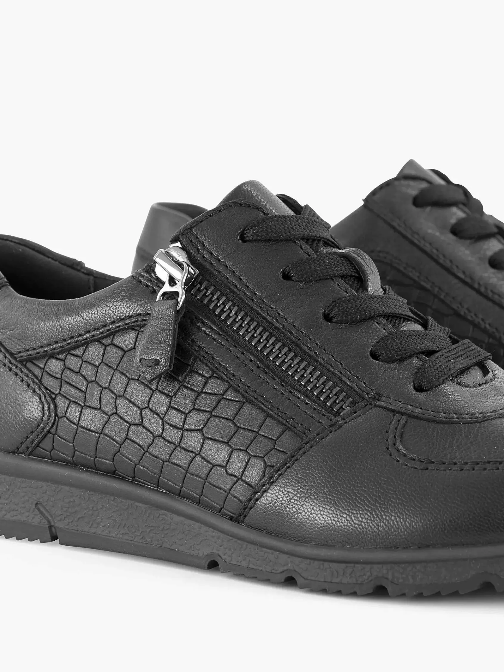 Comfort Schoenen|Medicus Zwarte Leren Comfort Sneaker