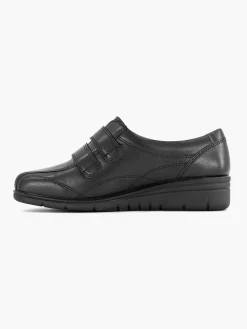 Sneakers|Medicus Zwarte Leren Comfort Sneaker Klittenband